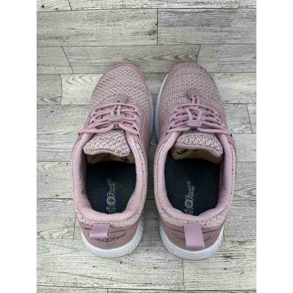 Orthofeet 846 Women 9 B Medium Mauve Pink Mesh Bungee Athletic Sneakers - Picture 8 of 16